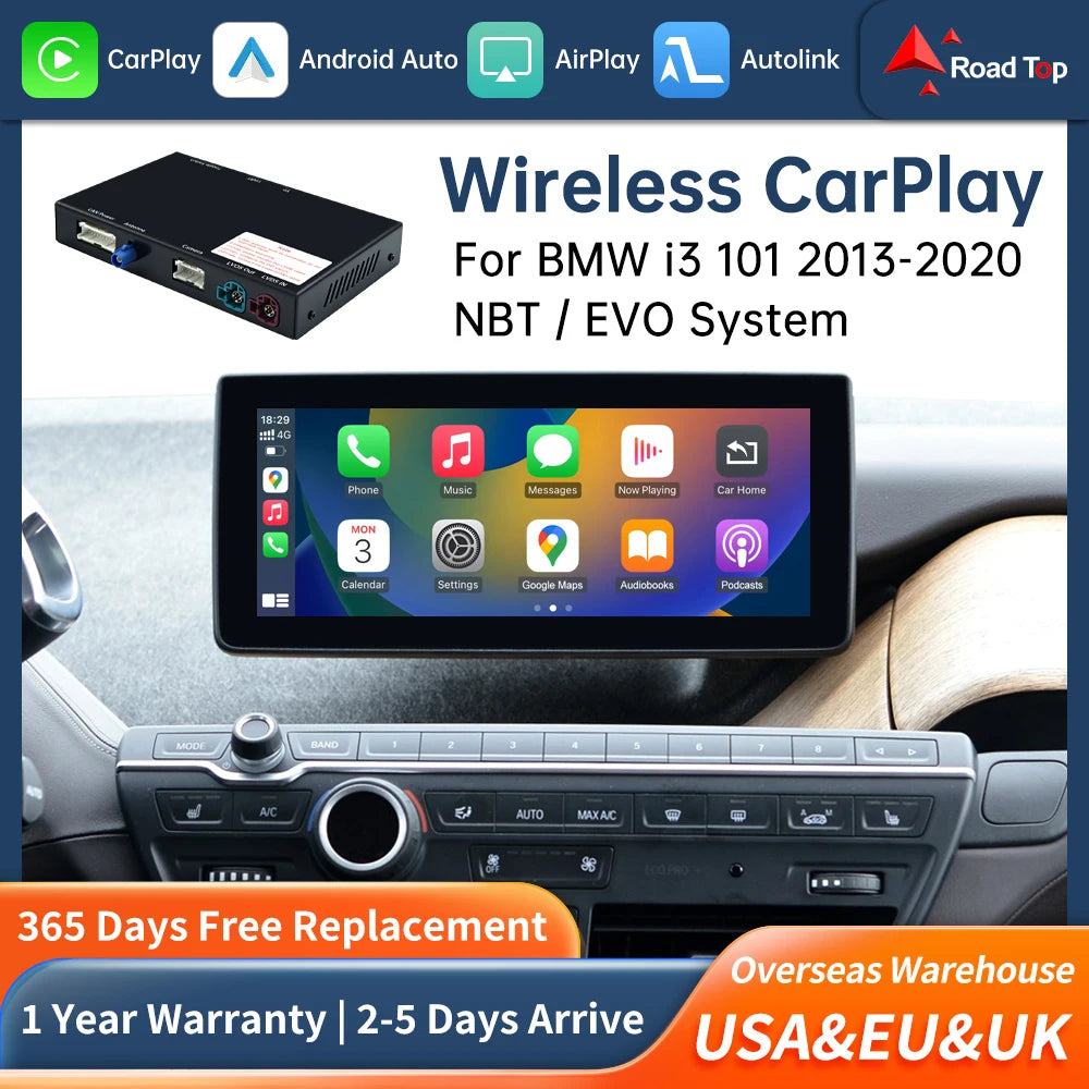 Road Top Wireless Carplay Decoder Interface For BMW i3 I01 NBT System 2012-2017 With AirPl | AUTOKITSHOP