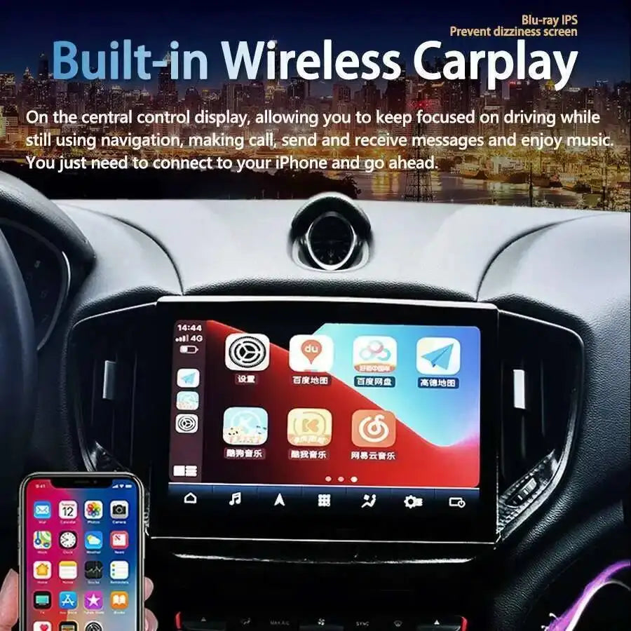 RHD 10.1 Inch Android15 Car Multimedia Player For Maserati Ghibli 2014-2020 8G+256G GPS Na | AUTOKITSHOP