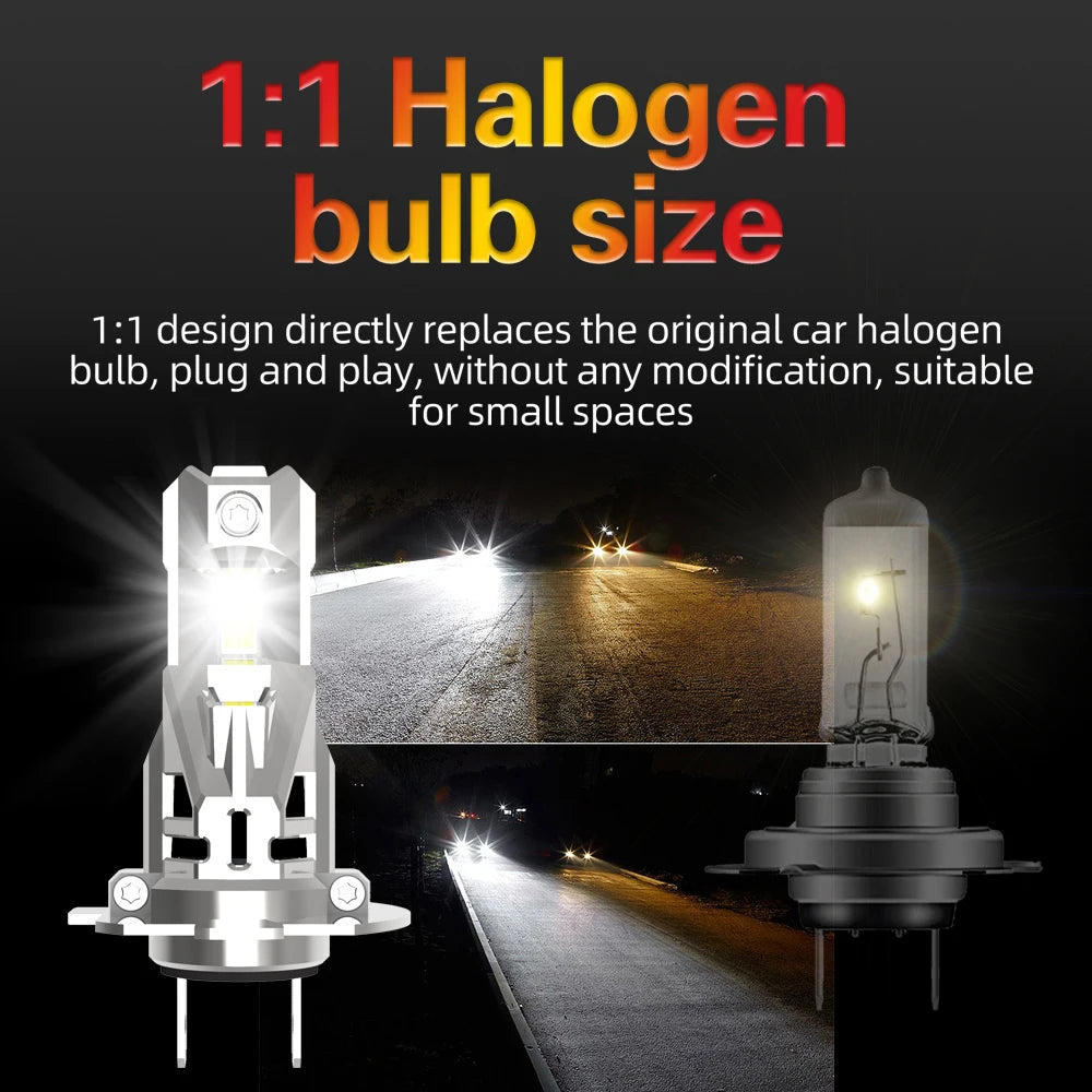 H7 PX26D H18 LED Car Headlight Bulbs High Power Low Beam Driving Turbo Diode White Fog Lam
