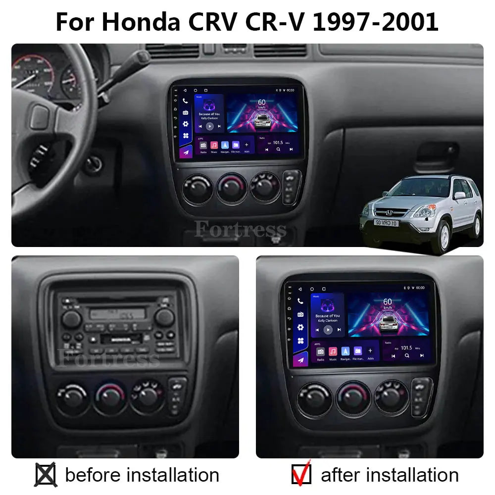 Android 16 Car Radio For Honda CRV CR-V 1995 1996 1997 1998 1999 2000 2001 Multimedia Vide