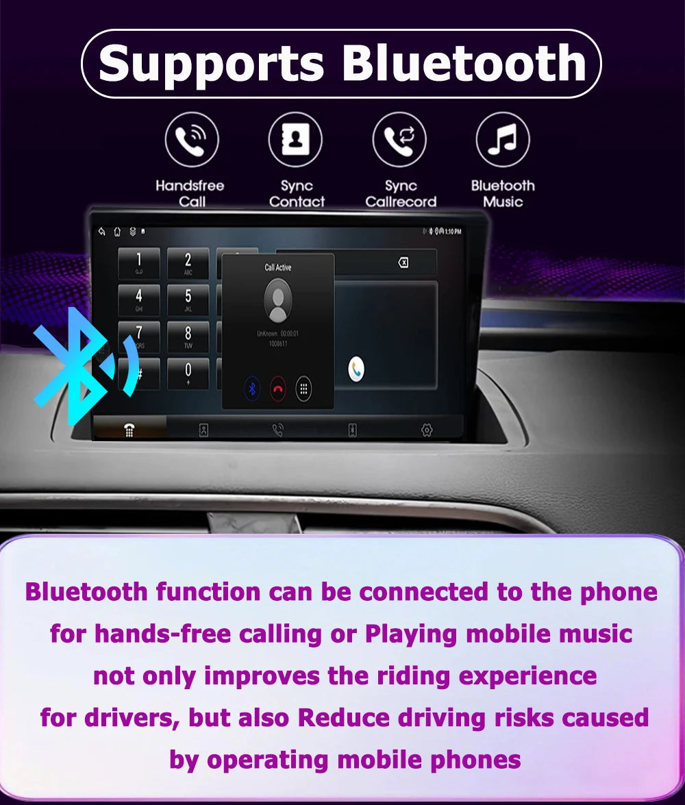 Wireless CarPlay Android 16 Car Multimedia 8 inch Touch Screen For Audi Q3 2011 - 2018 Rad