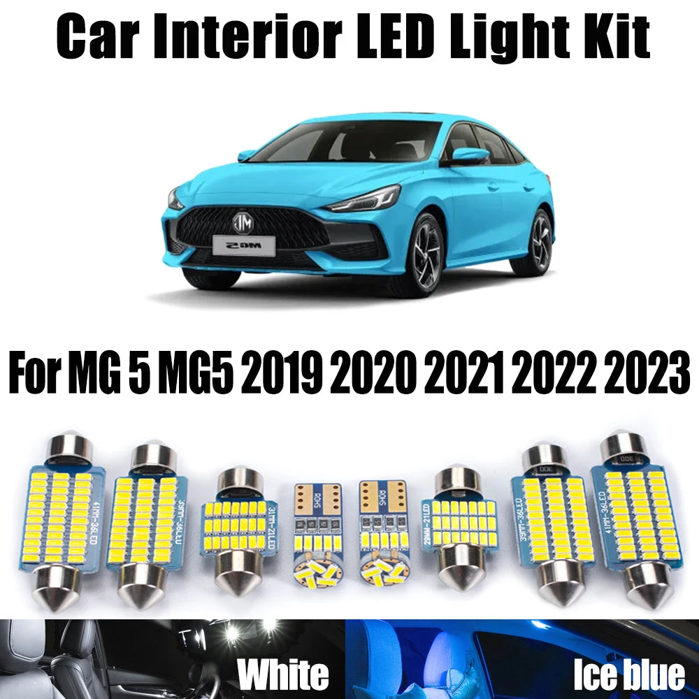 9-Piece LED Interior Light Kit for MG 5 MG5 - Canbus Error-Free Bulbs | AUTOKITSHOP