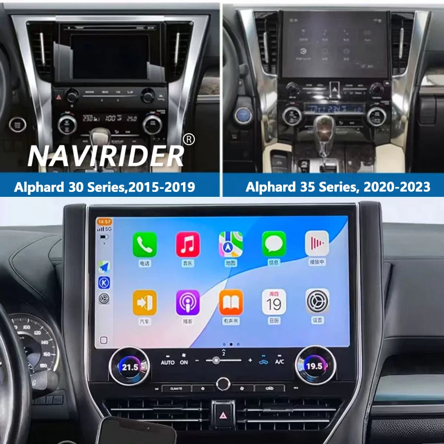 16.8" For Toyota Alphard 2015-2023 A30 35 Series Upgraded To 40 Car Radio Android CarPlay  | AUTOKITSHOP