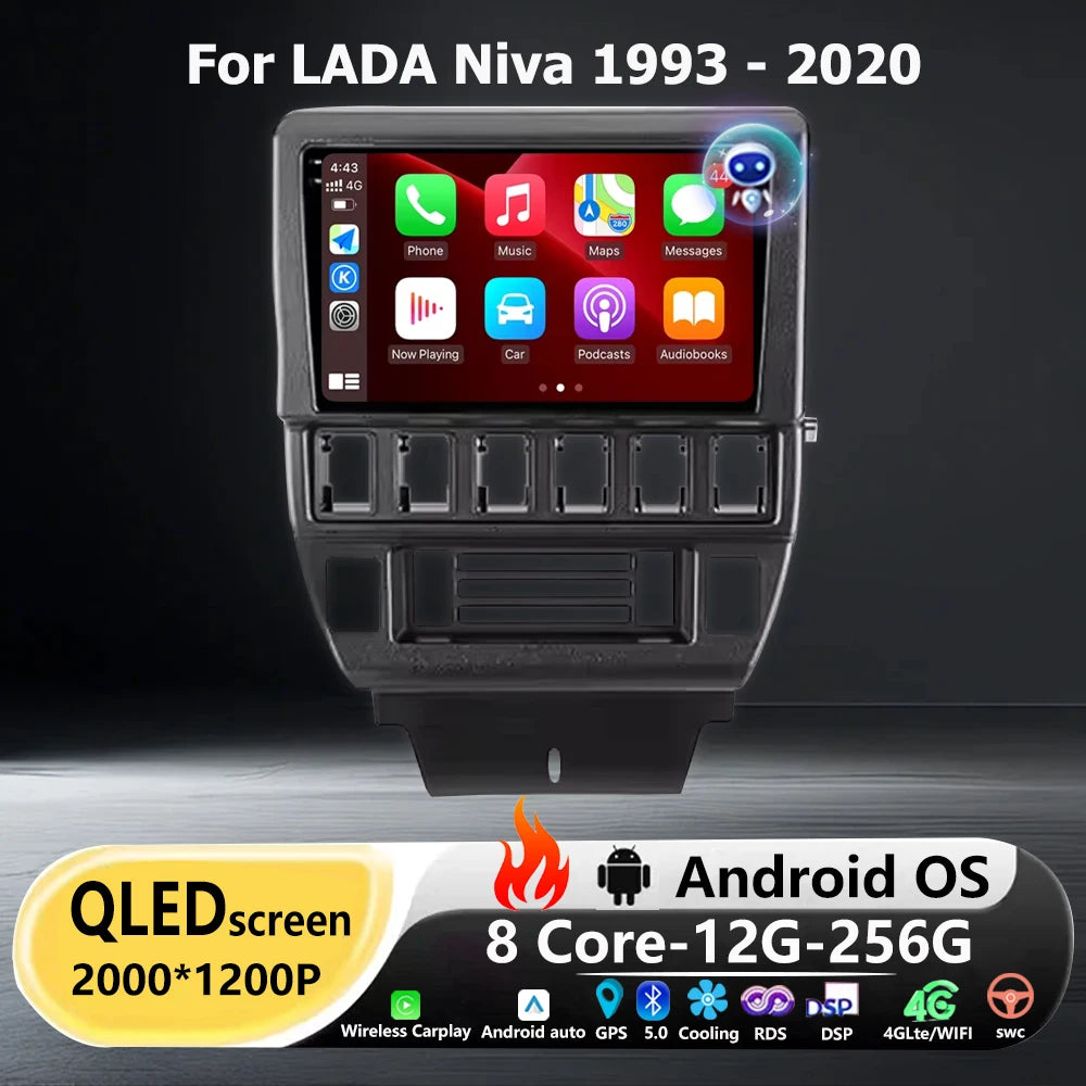Wireless Carplay For LADA Niva 1993 - 2020 Android 16 Auto Car Radio Multimedia Video Play