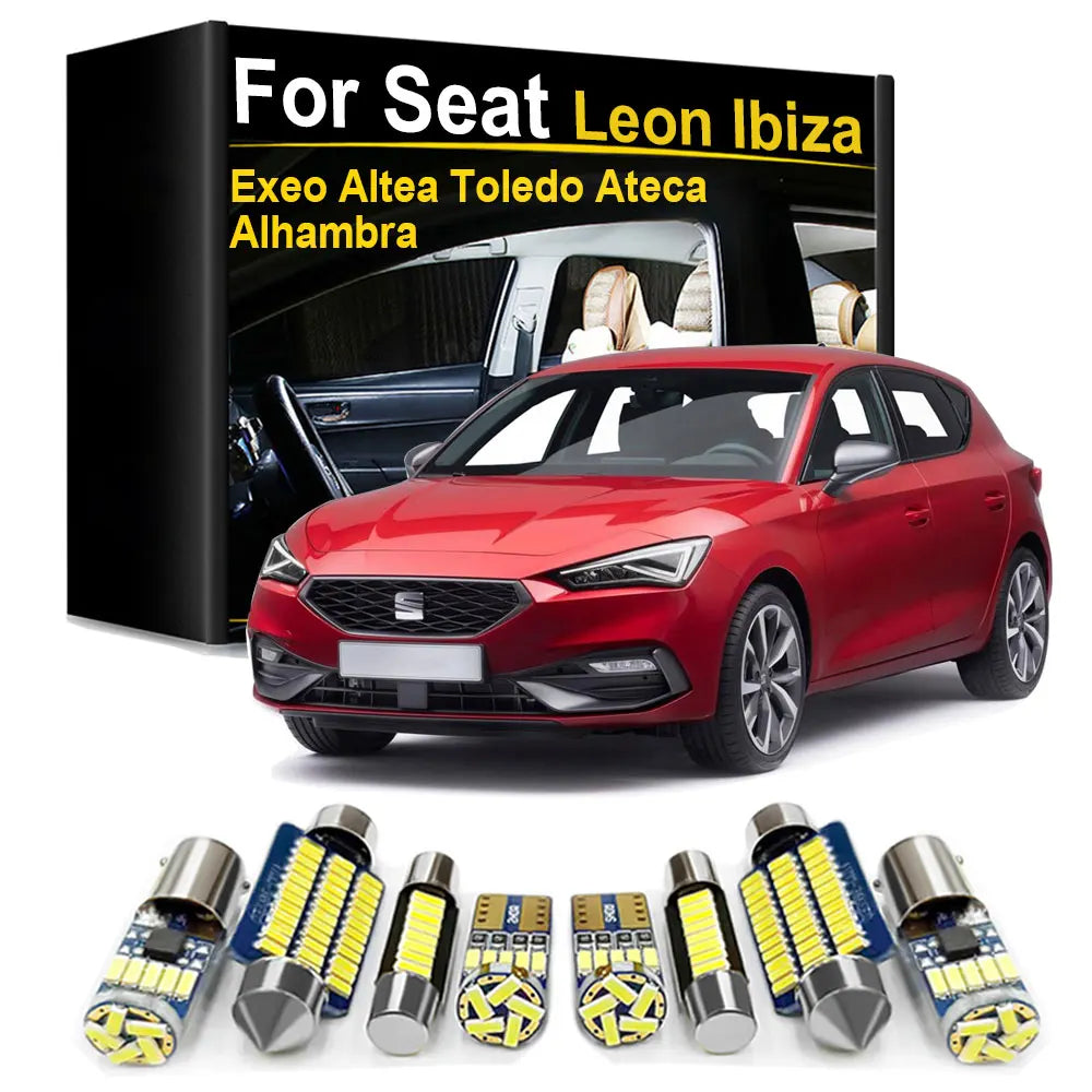 LED Interior Light Kit for Seat Leon 1M 1P 5F Ibiza 6L 6J 6P Ateca Arona Exeo ST Altea Toledo Alhambra Canbus No Erro...