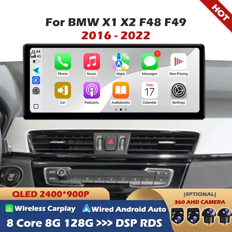For BMW X1 X2 F48 F49 2016 - 2022 NBT EVO 2400*900P 12.3 Inch Car Auto Multimedia Plyaer S
