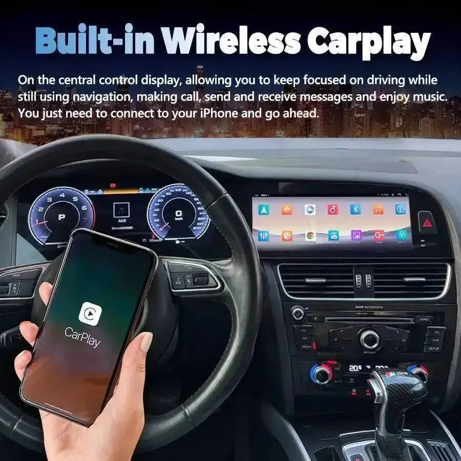 Dual Screen Car Video Android Auto Multimedia Player 12.3+10.25" For Audi Q5 2005-2016 GPS | AUTOKITSHOP