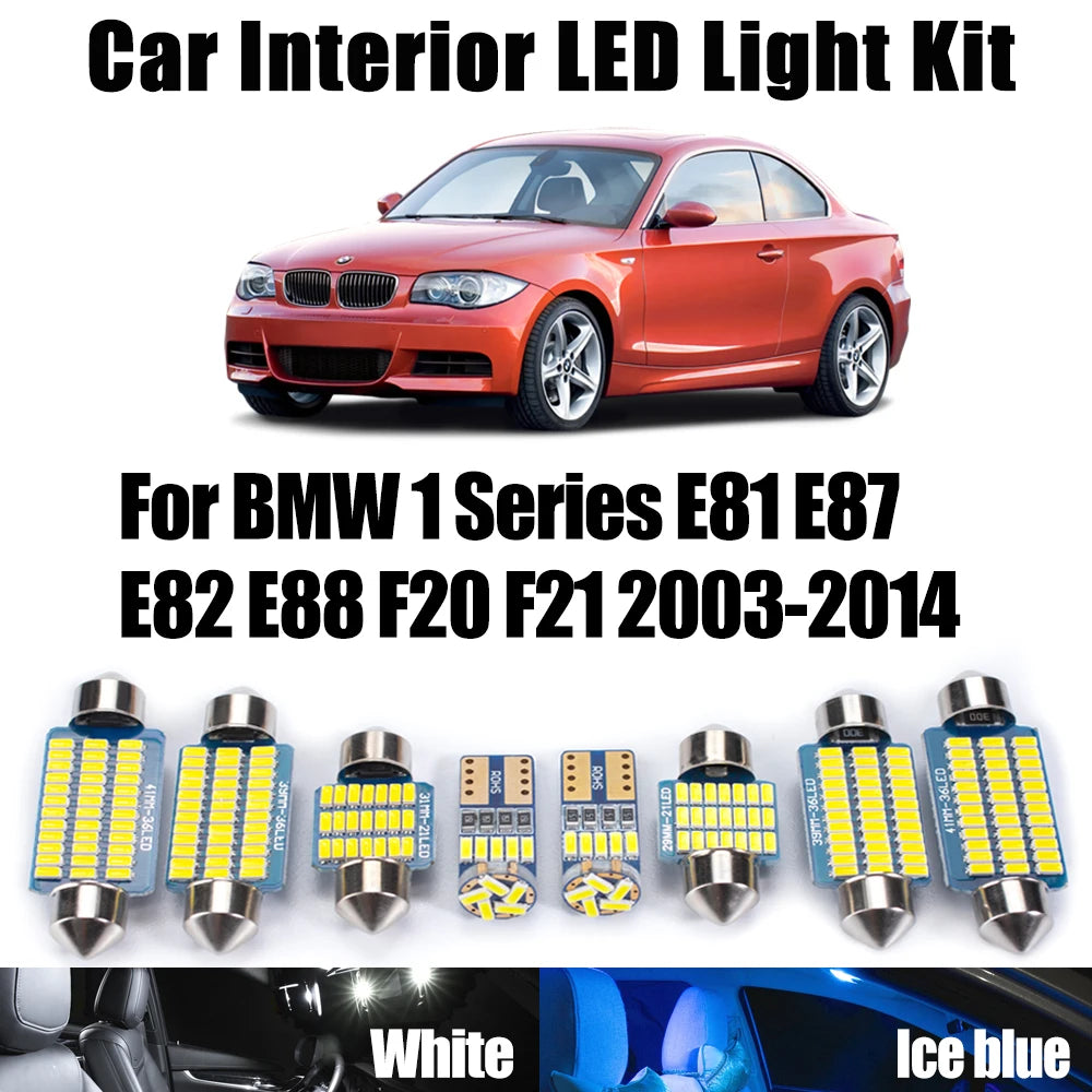 LED Interior Light Kit for BMW 1 Series E81 E87 E82 E88 F20 F21 2003-2014 - Canbus Dome Map Door Trunk Bulbs | AUTOKI...