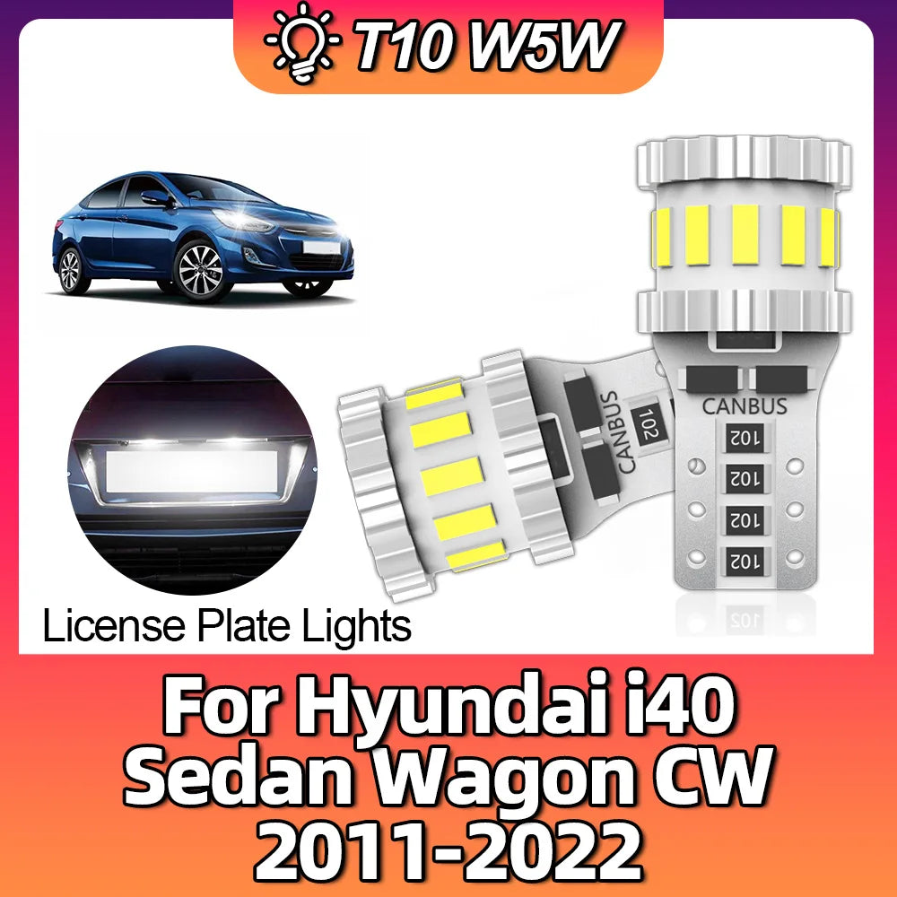 Car LED T10 W5W Canbus Parking Lamp License Plate 168 194 Lights Bulbs For Hyundai i40 Sed