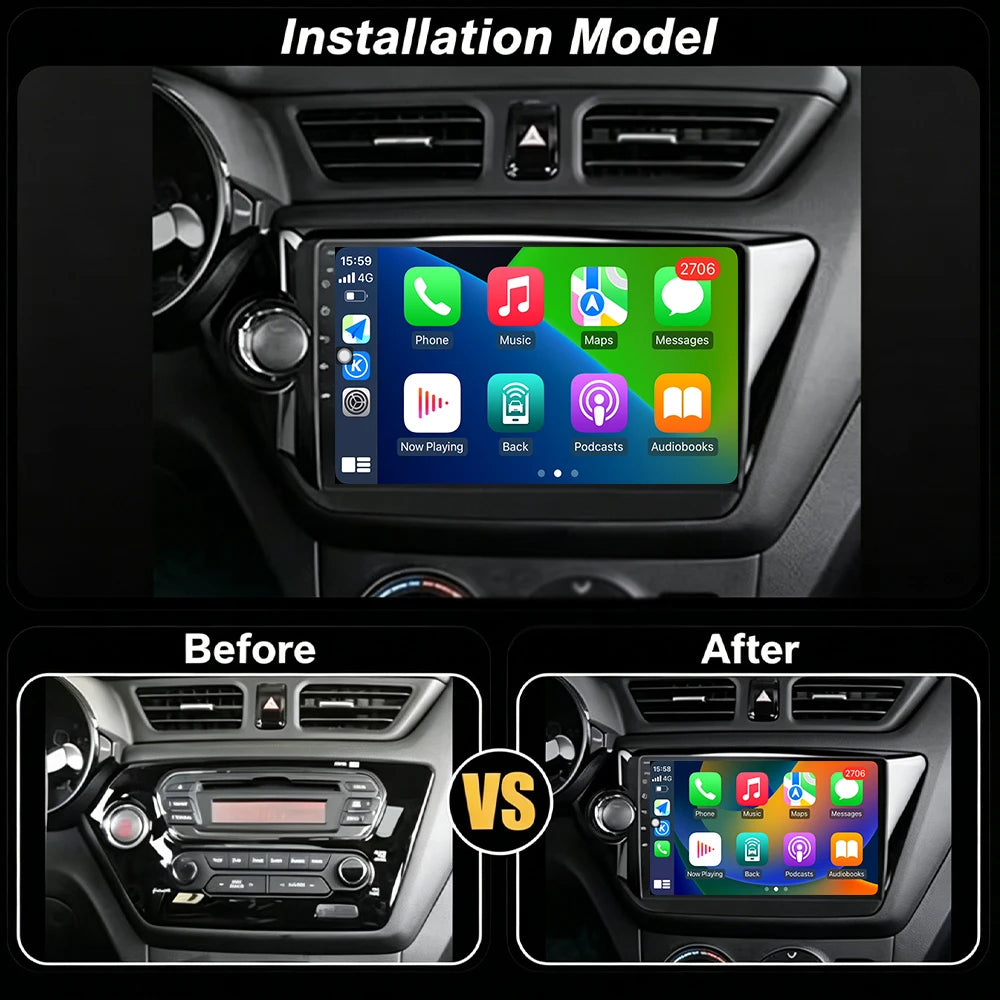 Android 16 For Kia RIO 3 4 K2 2011-2016 Car Radio Multimedia Player Monitor Stereo Navigat
