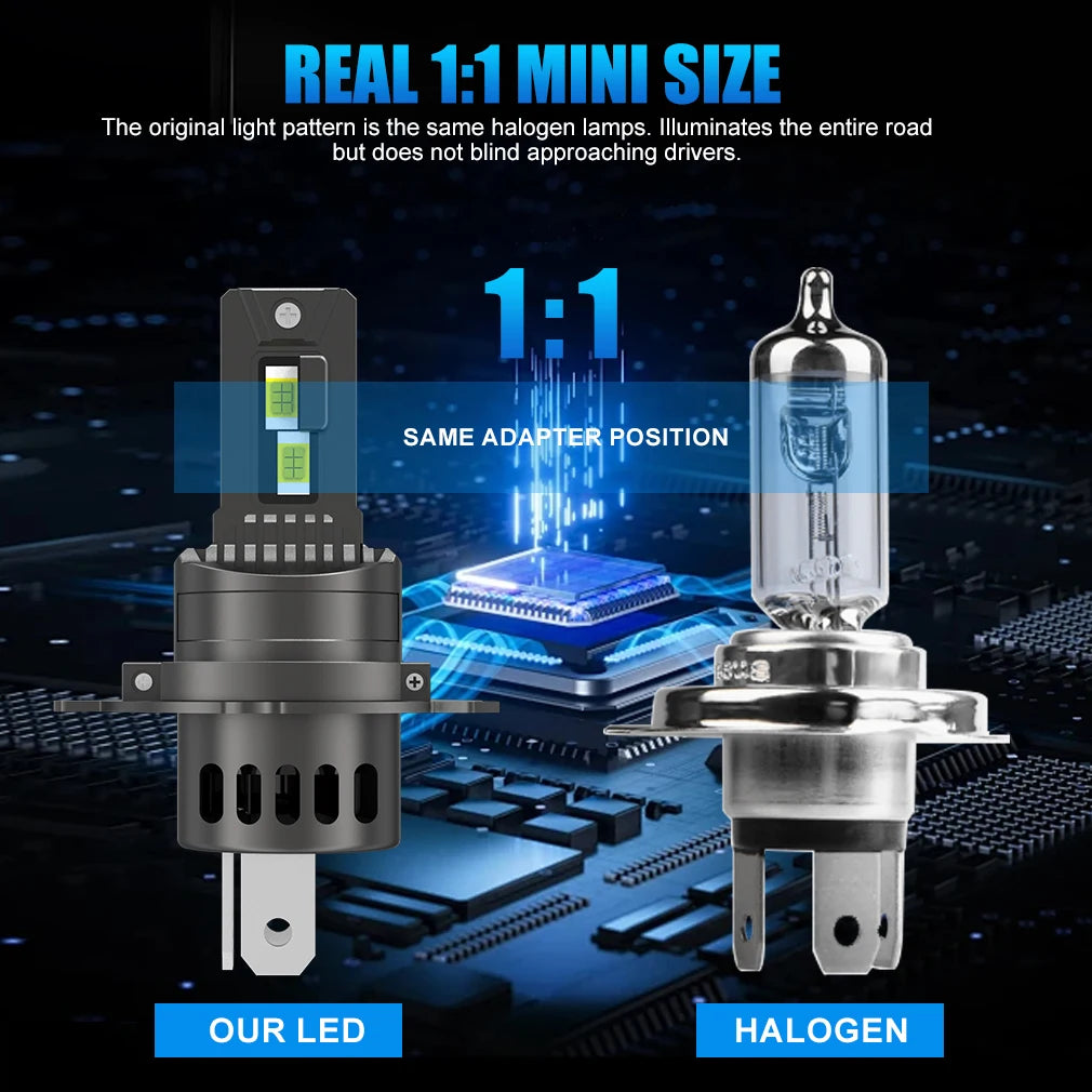 XSTORM H4 9003 HB2 LED Headlight Bulbs Canbus High Low Beam Car Light Turbo Led Diode Lamp