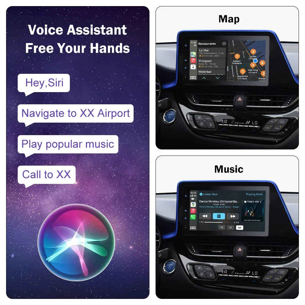Wireless Carplay Android Auto Adapter for Toyota with Entune2.0 2014-2018 Fits for Tundra/