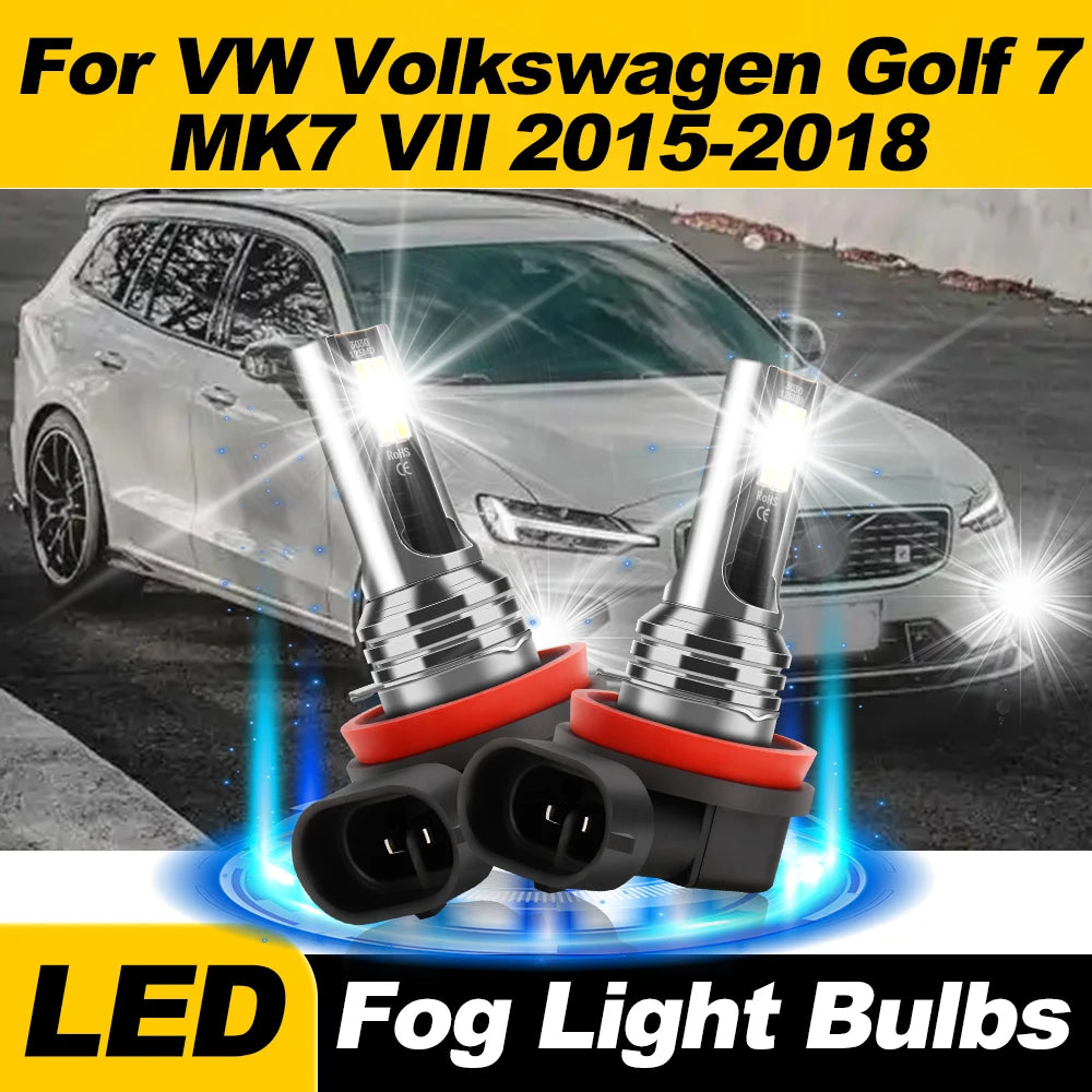 60W Super Bright Car Fog Lights 12V 6000K White Auto Fog Lamps For VW Volkswagen Golf 7 MK