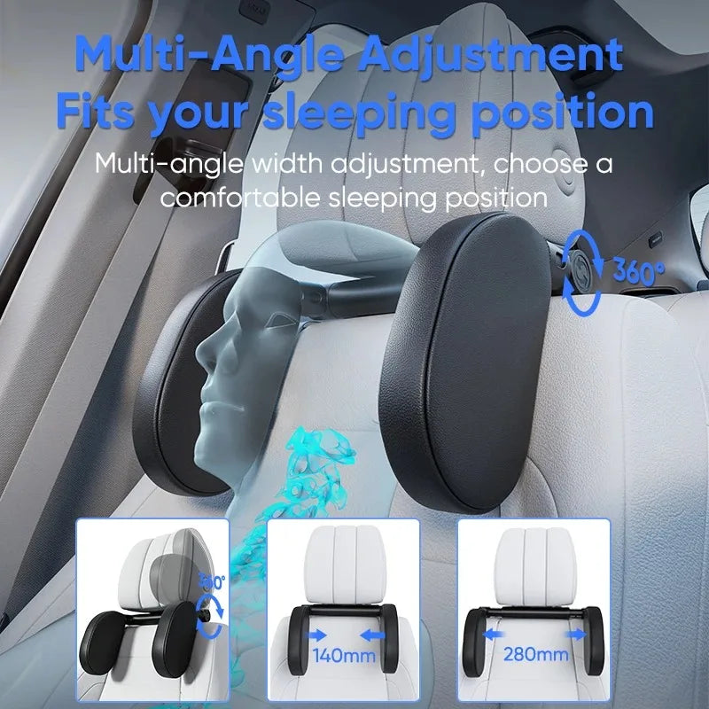 Travel Car Sleep Headrest Road Pal Headrest Car Headrest Pillow 360 Degrees Adjustable Neck Supp - Automotive LED Light