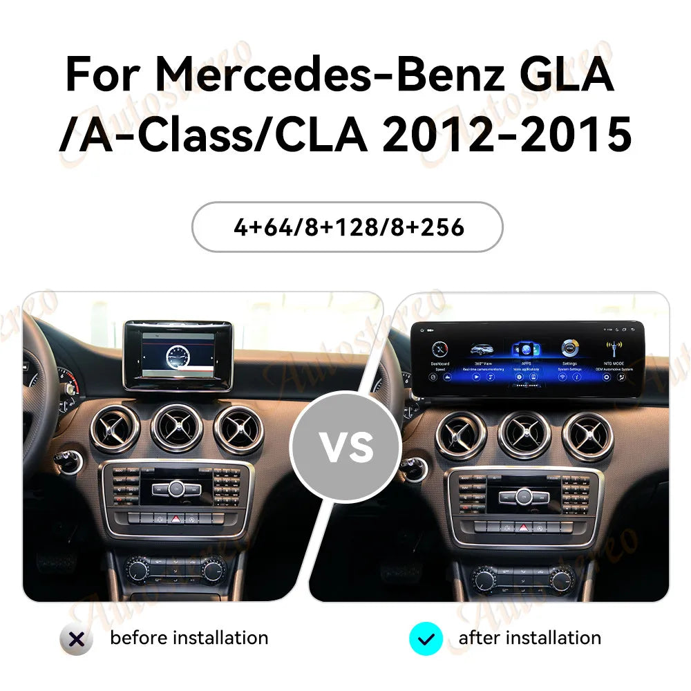 14.9 Inch Carplay 4G Android 14 For Mercedes Benz A B CLA GLA Class A43 A45 AMG 2013-2019