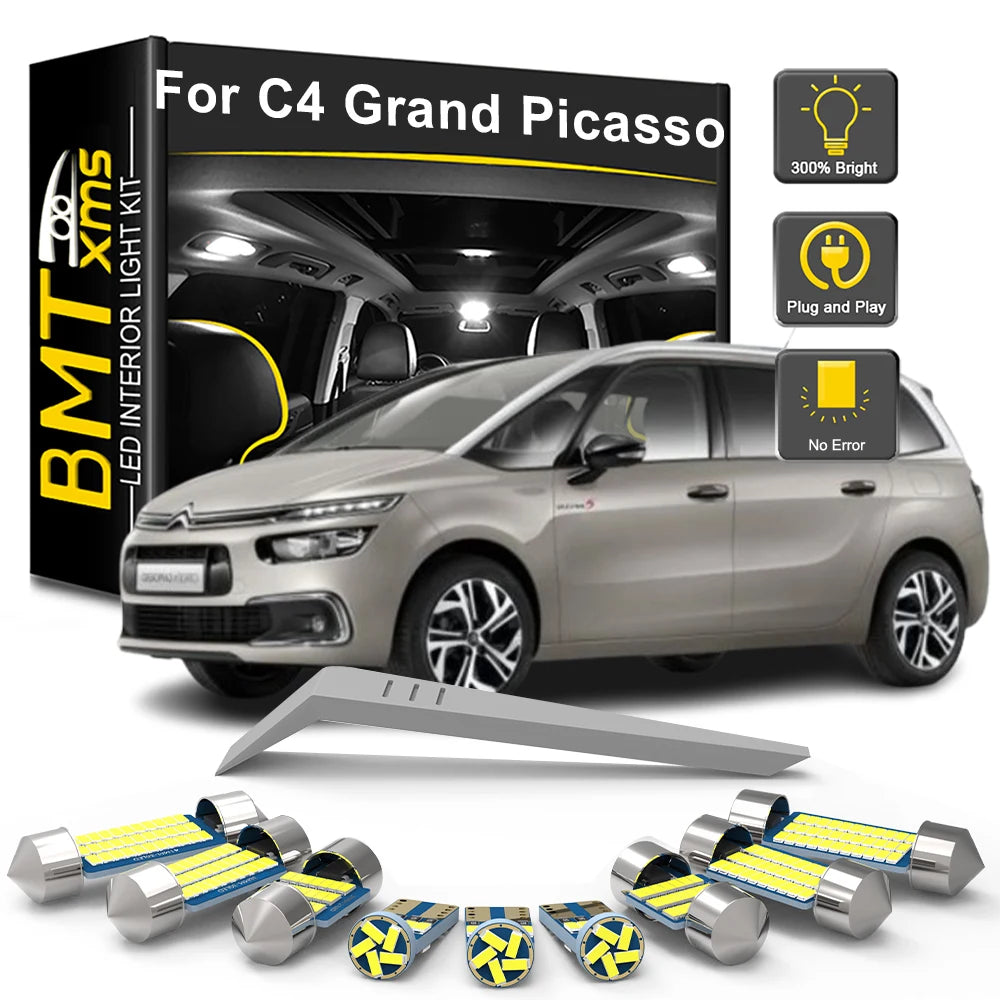 LED Interior Light Kit for Citroen C4 Picasso Grand Picasso 1 2 MK1 MK2 2007-2015 - Canbus Dome Map Door Trunk Bulbs ...
