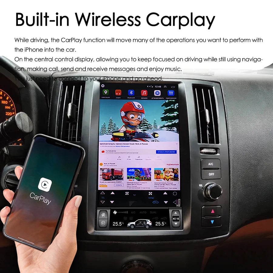 For Infiniti FX FX35 FX45 Car Android 11.8inch Vertical Screen Auto GPS Navigation CarPlay | AUTOKITSHOP