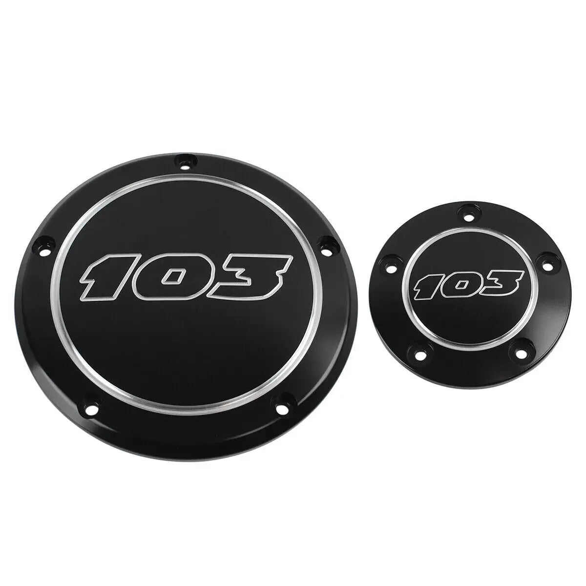 Black 103 Engine Derby Timing Clutch Side Cover Set Fit For Harley Softail Touring Dyna Road Kin - Automotive LED Light