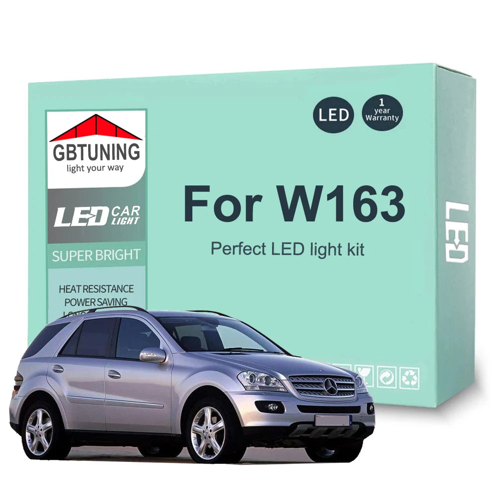 16-Piece LED Interior Light Kit for Mercedes Benz M Class W163 ML230 ML270 ML320 ML350 1998-2005 - Canbus Dome Map Do...
