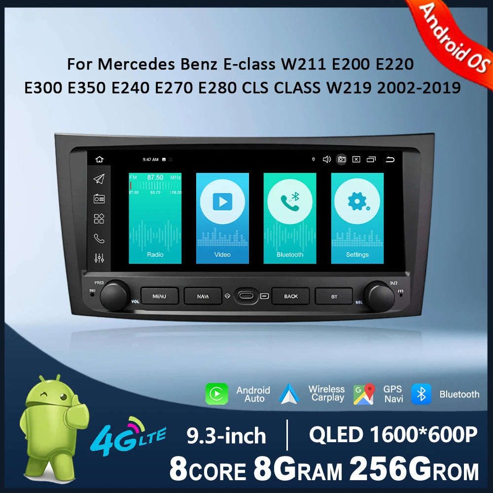 Carplay Android OS for Mercedes Benz E-class W211 E200 E220 E300 E350 E240 E270 E280 CLS C