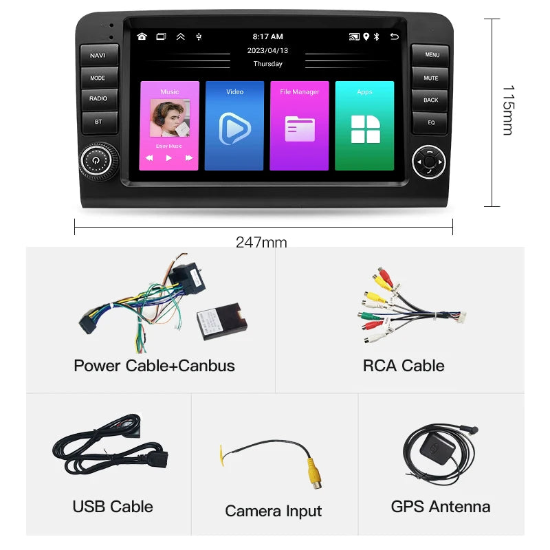 SZLELV Car Radio Multimedia For Mercedes Benz ML W164 GL Class X164 ML GL320 Player GPS Na