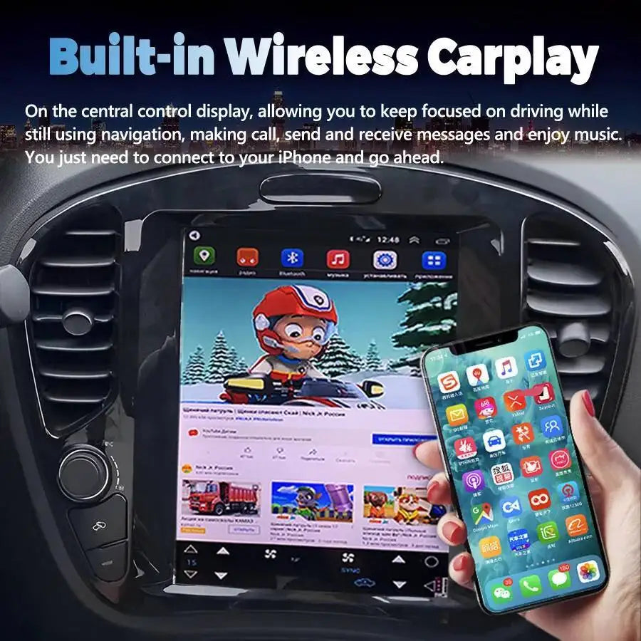 10.4" Vertical Screen Car Radio For Infiniti ESQ Nissan JUKE 2014-2019 Stereo GPS Carplay  | AUTOKITSHOP