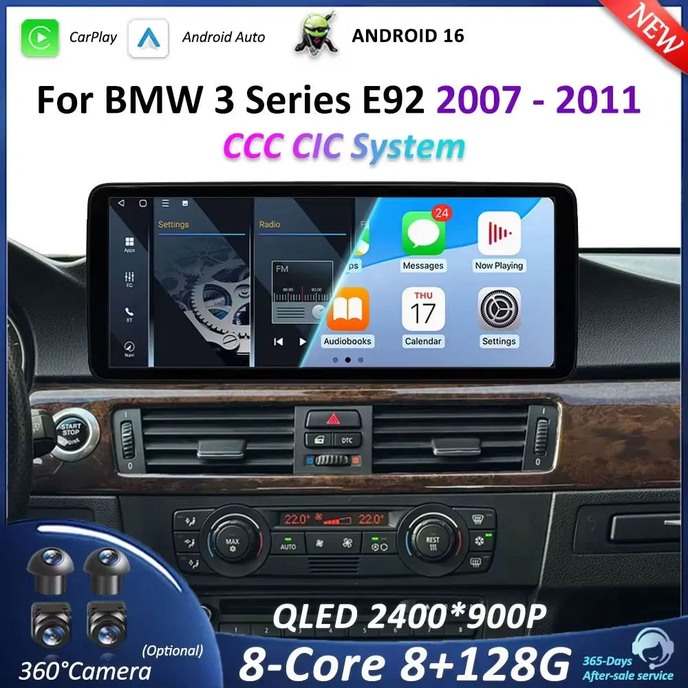 12.3 inch for BMW 3 Series E92 2007 - 2011 CCC/CIC System Android 16 Car Radio Multimedia