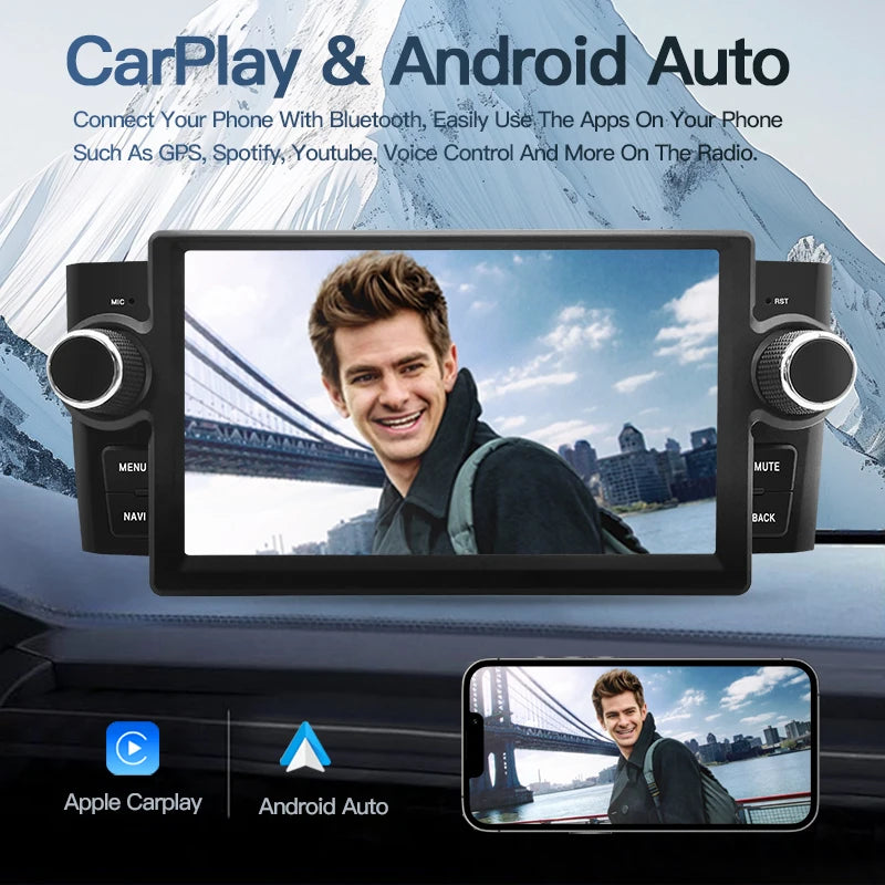 SZLELV Android 15 Auto For FIAT Punto 2005-2009 Linea 2007-2011 Car Radio CarPlay Multimed