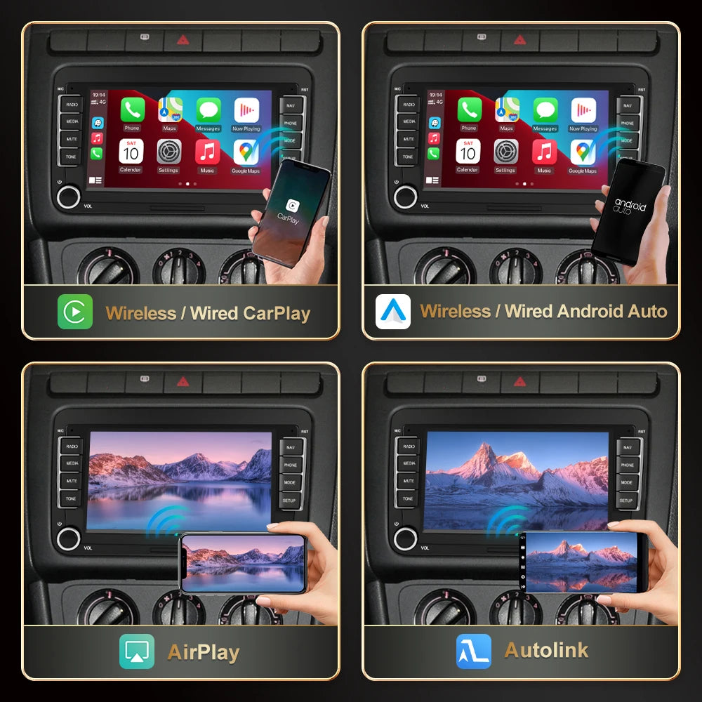 Wireless Carplay Car radio Multimedia Display Screen For Volkswagen/Seat/Skoda/Passat/Golf