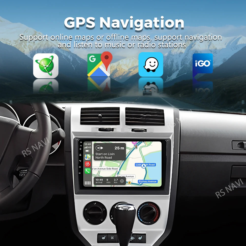 Android 16 For Dodge Caliber 2007 - 2012 2K QLED Android Car Radio Multimedia Video Player
