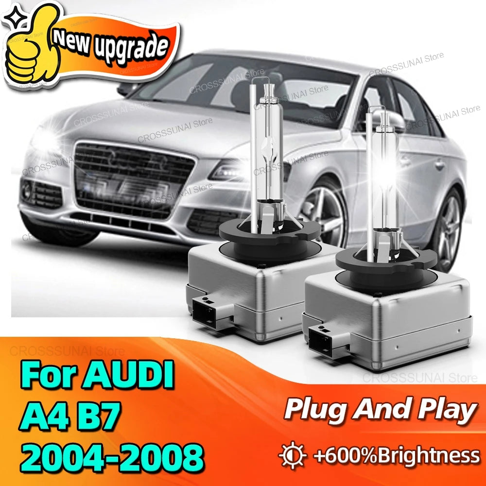 Auto Lights 35W D1S Xenon HID Car Bulb 6000K Headlight 600% Lighting For AUDI A4 B7 2004 2