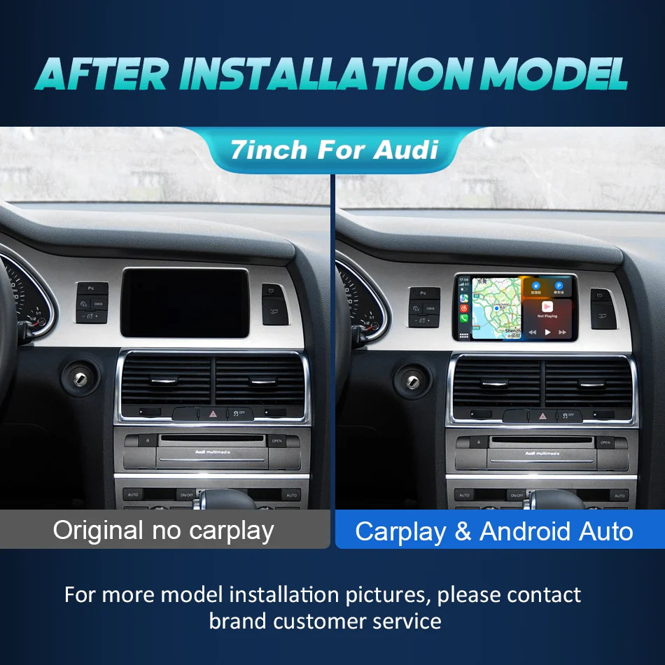 7" Wireless Carplay Android Auto Touch Screen For Audi A6 C6 4F Q7 4L Car Radio Multimedia