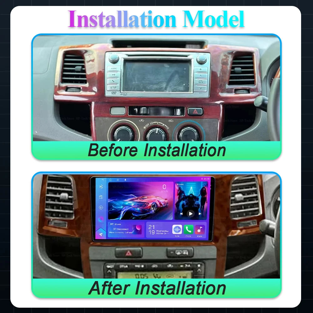 Android 16 For Toyota Fortuner Hilux Revo Vigo 2007-2015 Multimedia Video Player Stereo Gp | AUTOKITSHOP