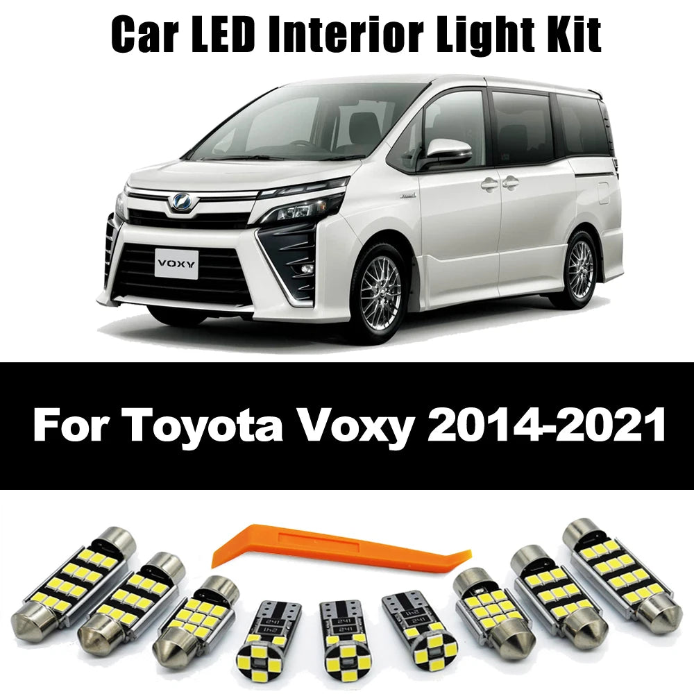 ZITWO 13Pcs LED Bulb Interior Reading License Plate Light Kit For Toyota Voxy 2014 2015 2016 2017 2018 2019 2020 2021 Trunk Lamp