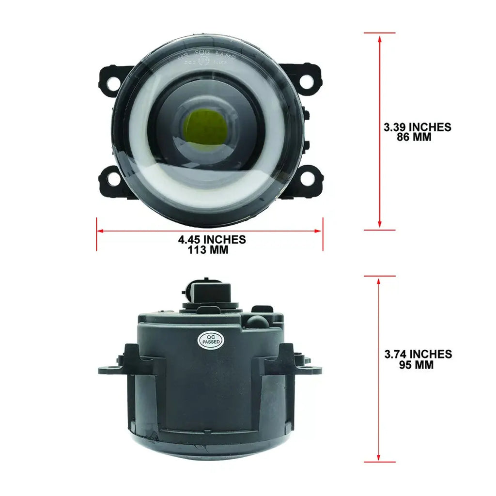 White LED Fog Light w/ Halo Ring DRL 6000K For Subaru BRZ WRX STI Impreza Legacy Outback C