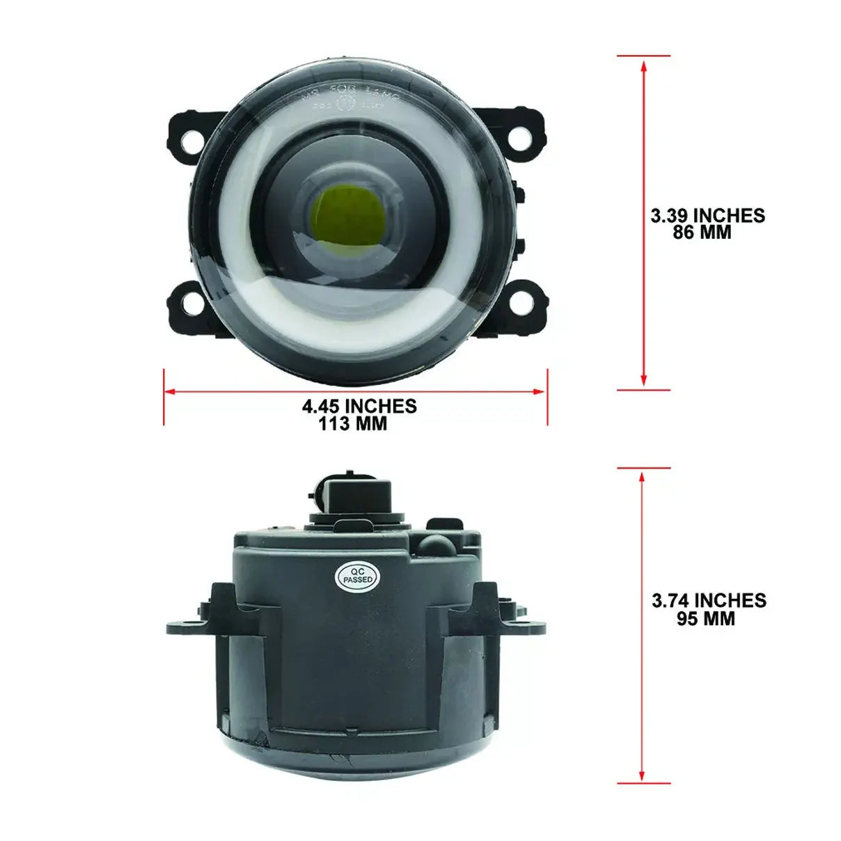 White LED Fog Light w/ Halo Ring DRL 6000K For Subaru BRZ WRX STI Impreza Legacy Outback C