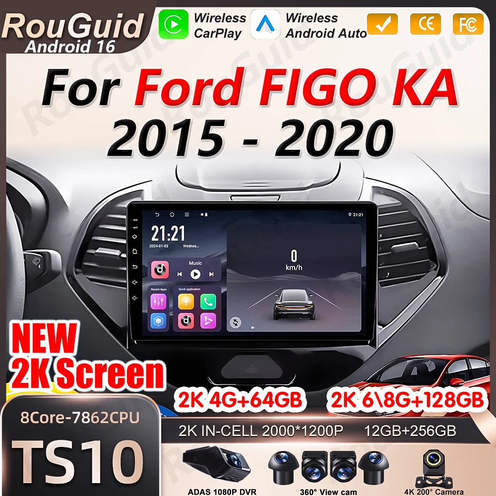 Android 16 Auto Car Radio For Ford FIGO KA 2015 2016 2017 2018 2019 2020 GPS Navigation Mu | AUTOKITSHOP