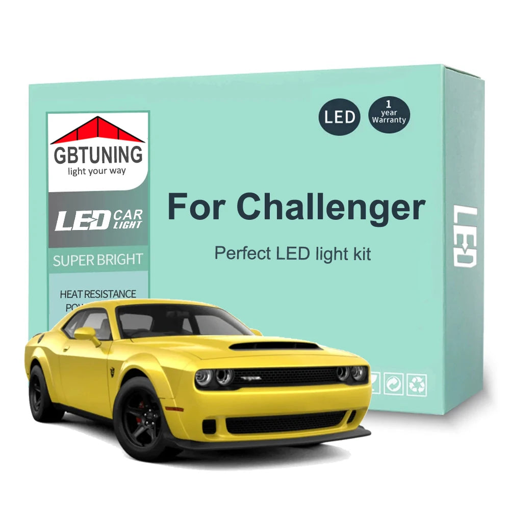 13-Piece LED Interior Light Kit for Dodge Challenger 2008-2016 - Canbus Dome Map Door Trunk Bulbs | AUTOKITSHOP
