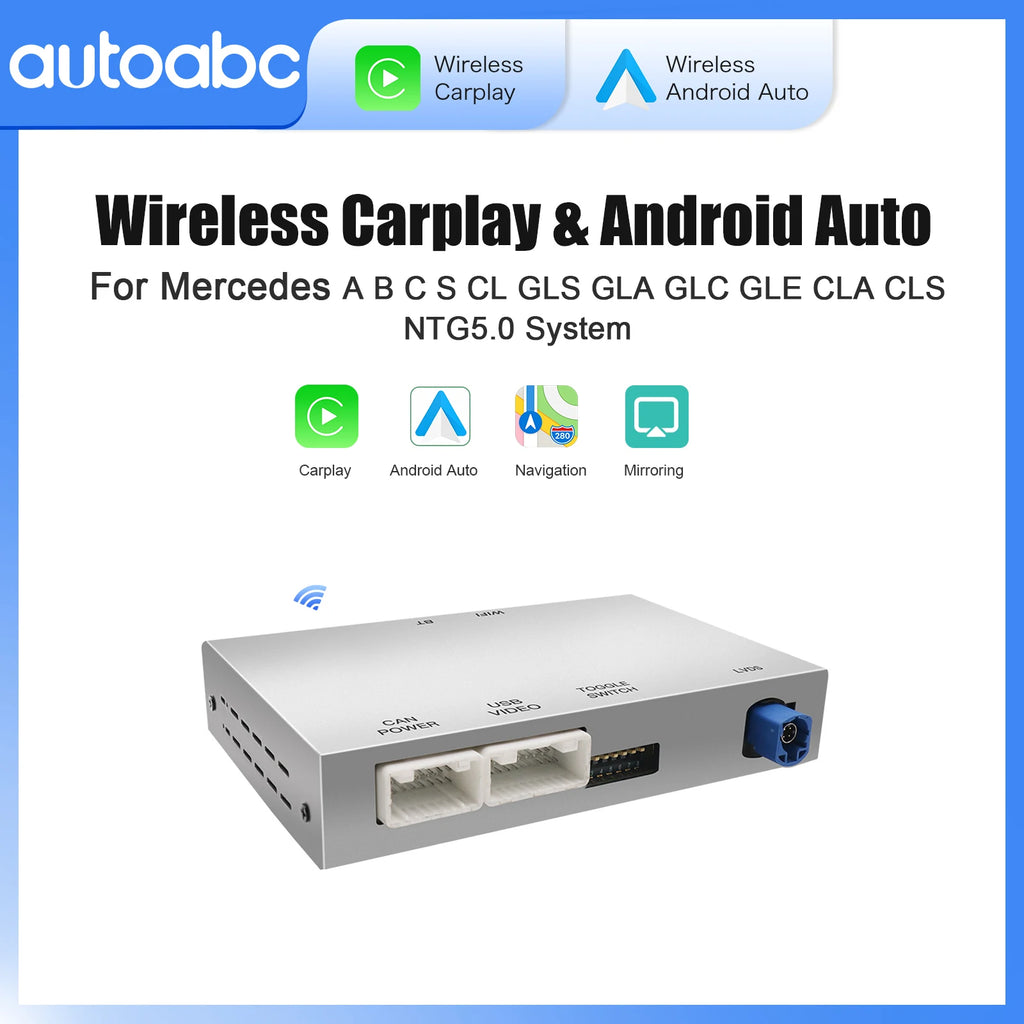 Wireless Carplay Android Auto adapter for Mercedes benz NTG5.0 A B C W176 CL GLS W205 GLA