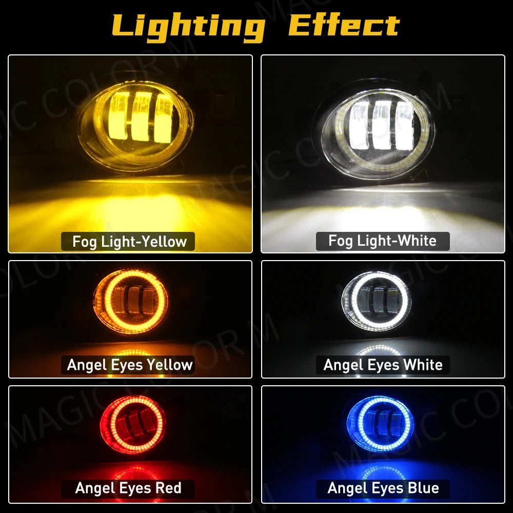 2 X Angel Eye Fog Light Assembly For Nissan X-Trail Rogue T32 2014 2015 2016 Car LED Lens  | AUTOKITSHOP