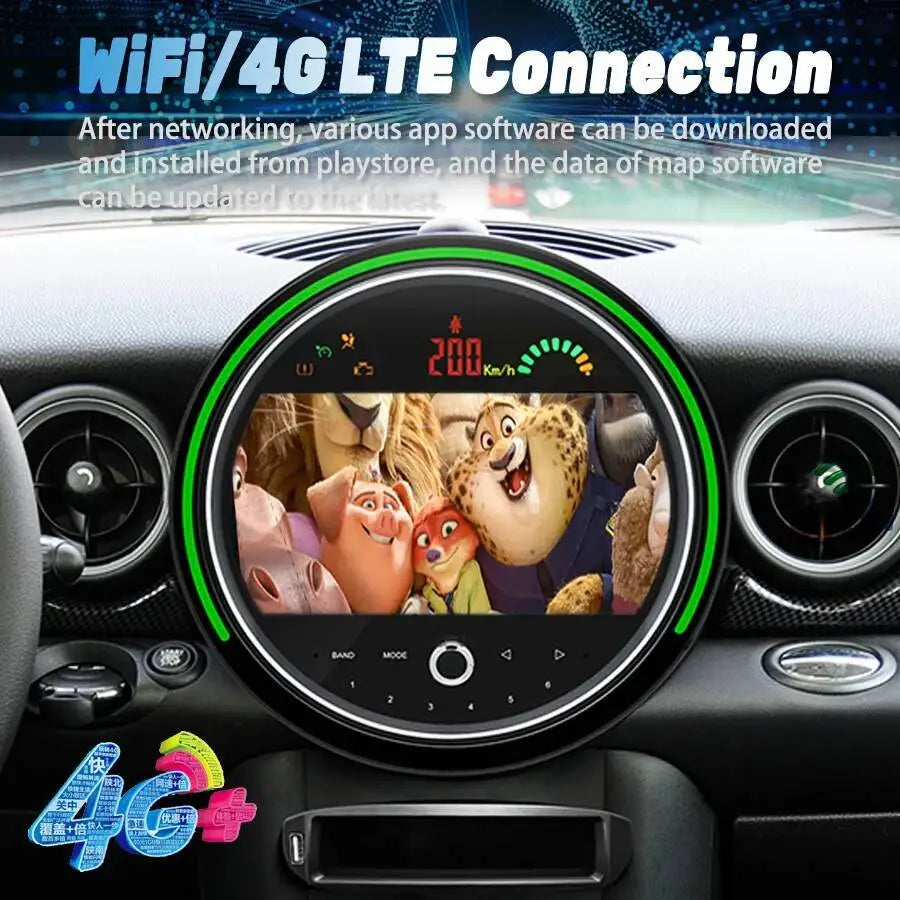 8GB + 256GB Car Radio 9inch For BMW Mini R56 2007-2010 Android 13 Navigation Wireless Carp | AUTOKITSHOP