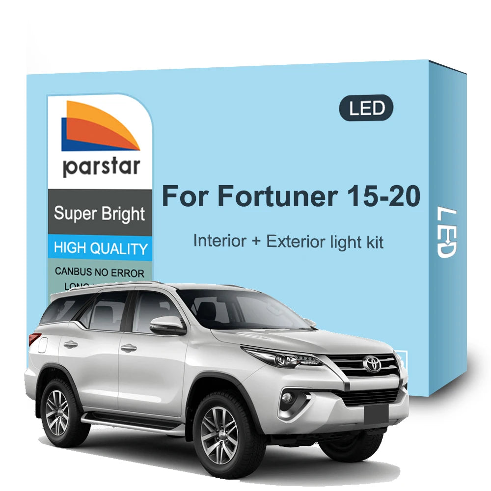 LED Interior and Exterior Light Kit For Toyota Fortuner 2015 2016 2017 2018 2019 2020 LED Bulb F - Canbus LED Car Light