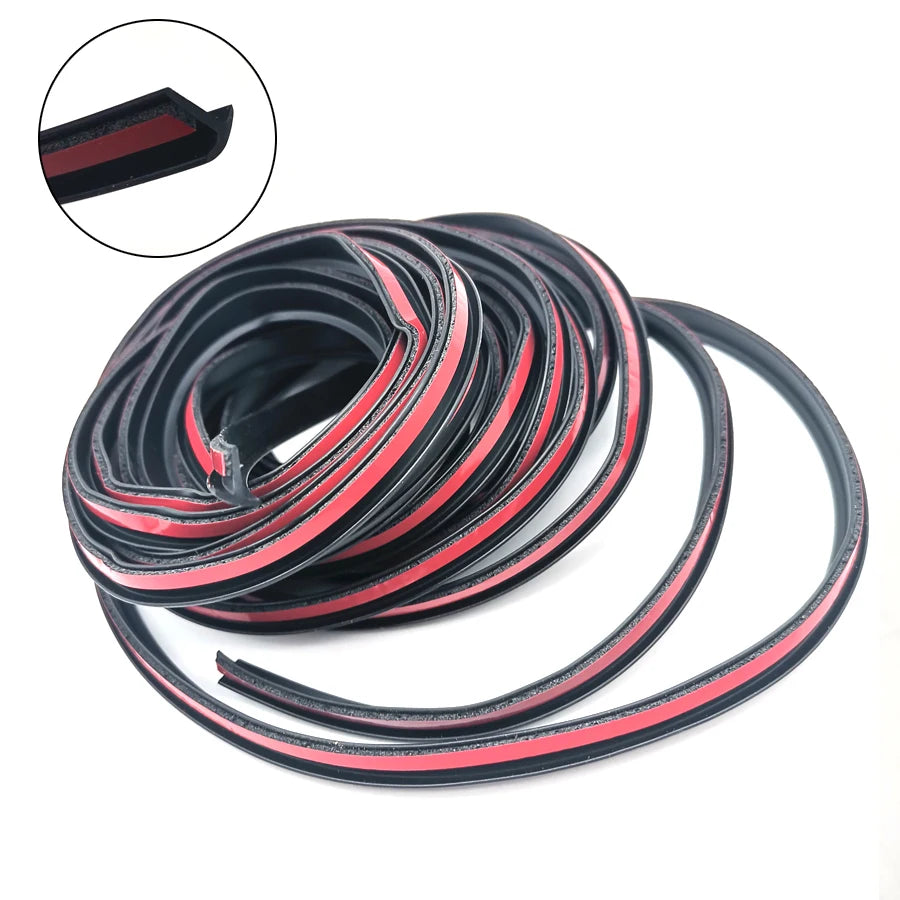 16 FT Slant T-type Rubber Car Seal Strip Filler Side Skirt Headlight Bumper Seal