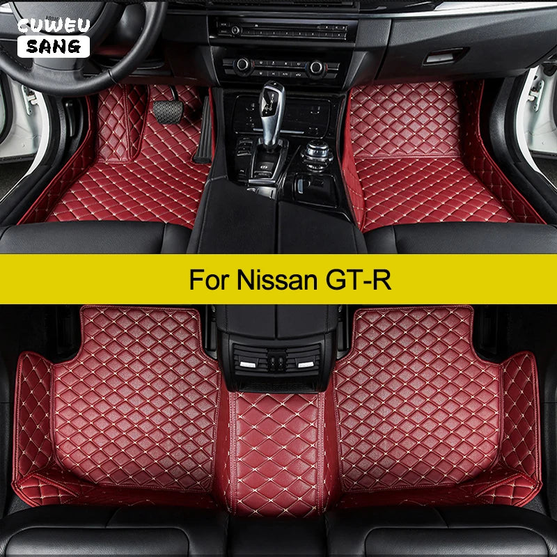 CUWEUSANG Custom Car Floor Mats For Nissan GT-R R35 GTR Auto Carpets Foot Coche Accessorie | AUTOKITSHOP