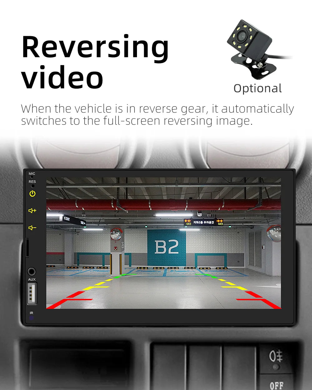 BQCC 7 Inch 1Din 2Din Car Radio Carplay Android Auto Multimedia Player HD Touch  Screen FM AUX BT MirrorLink Universal Car Audio