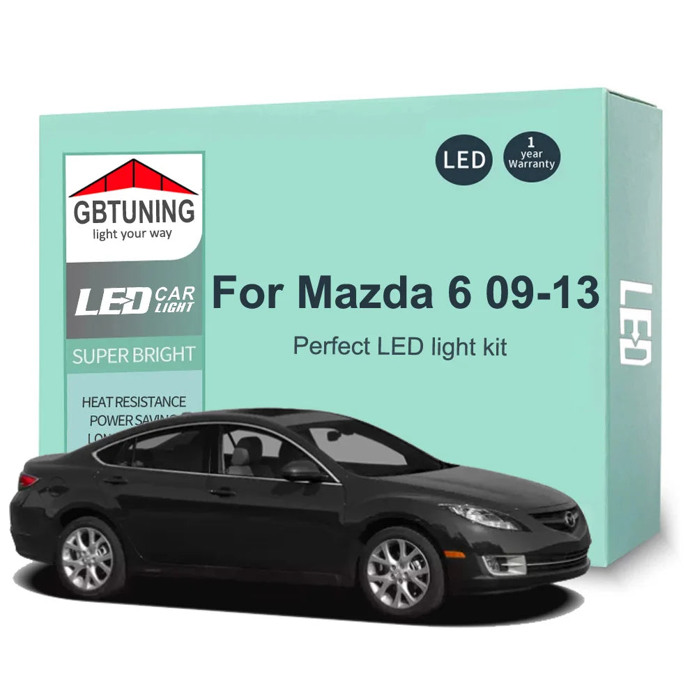 13-Piece LED Interior Light Kit for Mazda 6 Sedan Hatchback - Canbus Error-Free Bulbs | AUTOKITSHOP