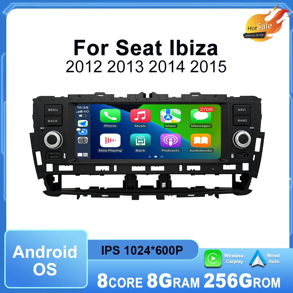 Android OS Multimedia Player for Seat Ibiza 2012 2013 2014 2015 Car Radio Touch Display Wi