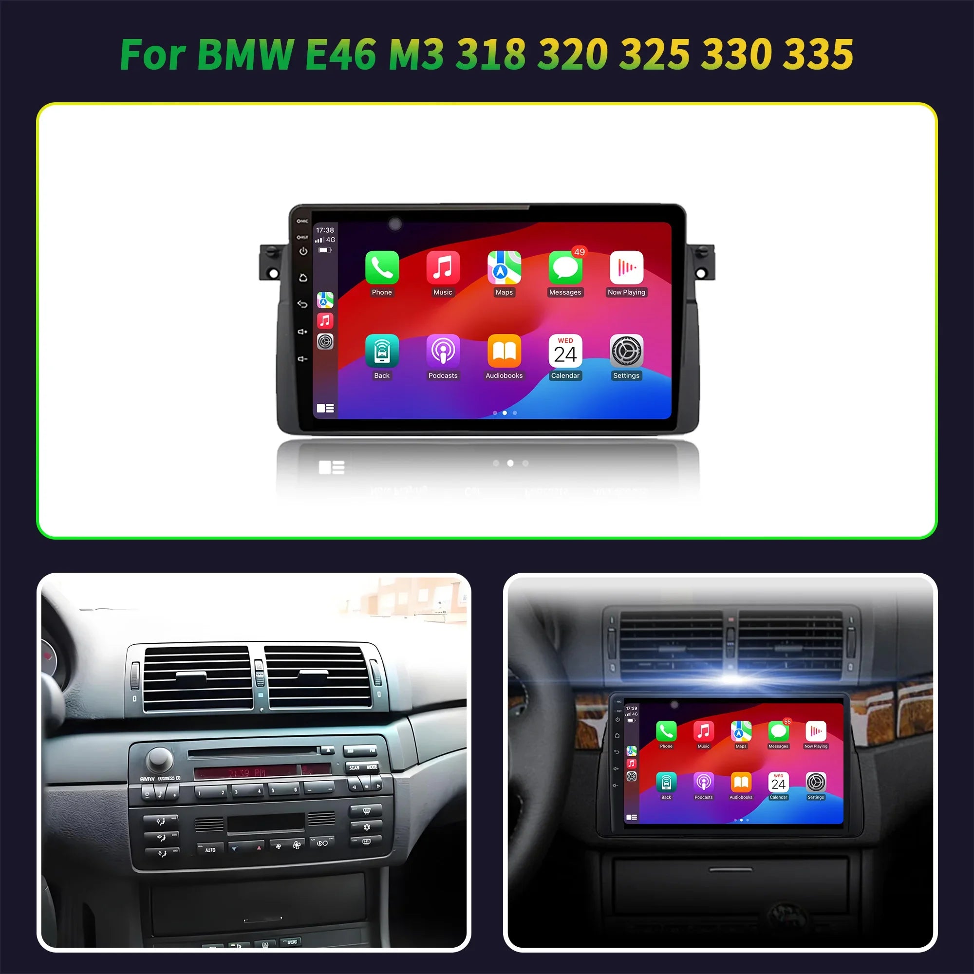 9 inch Car Radio Android 16 For BMW E46 M3 318 320 325 330 335 1998-2006 BT Carplay Multim