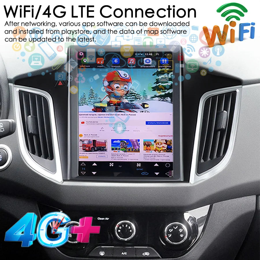 9.7" Android 15 Car Radio For Hyundai Creta Ix25 2016-2018 2 Din Multimedia Player Navigat