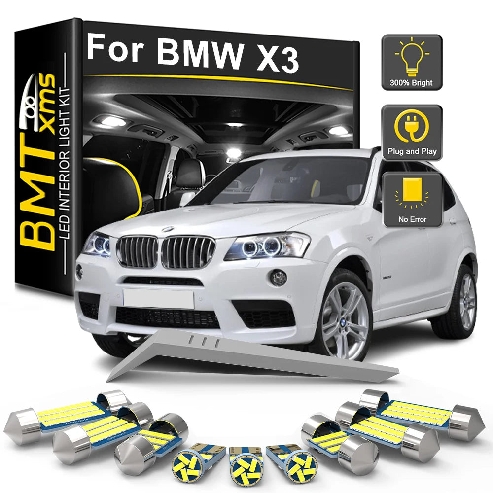 LED Interior Light Kit for BMW X3 E83 F25 2003-2011 - Canbus Dome Map Door Trunk Bulbs | AUTOKITSHOP